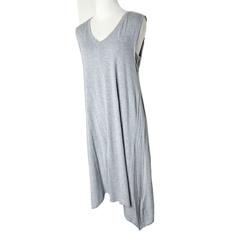 Artisan NY V-Neck Sleeveless Gray Sharkbite Hem Dress Small - Picture 4 of 7